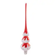 Santa Land Tree Topper Frosted Evergreen Final Red Christmas Snow Tree Topper