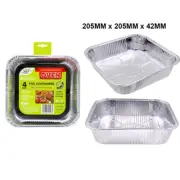60 x Square Foil BBQ Roaster Baking Take Away Catering Container Tray Disposable