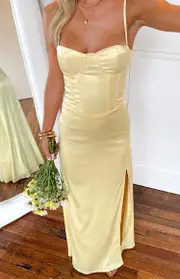 Lailani Yellow Corset Maxi Dress