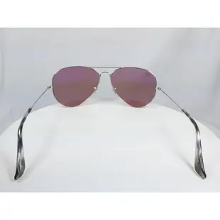 『逢甲眼鏡』Ray Ban雷朋 全新正品 太陽眼鏡 銀色金屬細框 葡萄紫鏡面 【RB3025-003/4R 62】