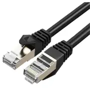 Cruxtec Cat7 Ethernet Cable - 0.5m - Black -- 10Gb / SFTP Triple Shielding / Oxygen Free Copper Conductor / Gold-Plated Connectors with Nickel-Plated Copper Shell / Fluke Test Passed [RS7-005-BK]