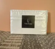 Vera Wang Queen Flat Sheet 100% Cotton White MSRP $115.00 New @