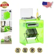 Contemporary Acrylic Bedside Table with Stylish Storage Shelf - Easy Assembly