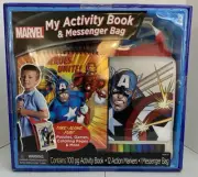 Marvel Super Heroes Captain America Activity Book Messenger Bag Markers Puzzles