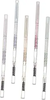 OATIPHO 5Pcs Dual Ended Brow Pens Microblading Eyebrow Pencils with Brush for Natural Shaping Grey for Travel Everyday Makeup