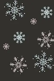 Christmas Snow Flakes: 100 Lined Black Notebook With Snow Flakes