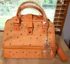 Temp-tation 2 Qt Casserole & Trivet with Orange Polka Dot Insulated Tote Bag NEW