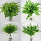 Cloth Wedding Decor Home Fake Leaf Artificial Plant Foliage Bush Green Grass