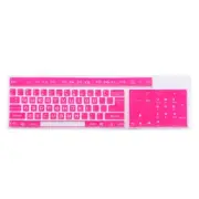 Pc Keyboard Cover Skin Silicone Desktop Keyboard Skin 17.3"x5.3" Rose Red 1Pcs