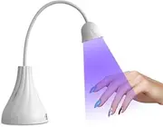 SMALLSHS LED UV Nail Lamp - Mini Rechargeable Light for Gel Nails Flash Curing, 18W Dryer With 60s Timers, Fast Curing Gooseneck Lamp for Home DIY Manicure