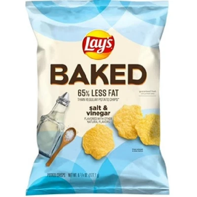 Lay's Baked Potato Chips SALT & VINEGAR Snacks Crisps 6.25Oz 1 Bag 65% Less Fat