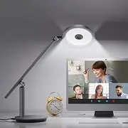 Honeywell H6 Sunturalux™ Desk Lamp, LED Desk Lamp with Eye Protection, 800LM Dimmable Table Lamp with Timer, High Reading Lamp for Circular Webcam (Black)