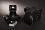 Genuine real Leather Full Camera Case bag for Olympus OM-D E-M5 II M2 Black Open