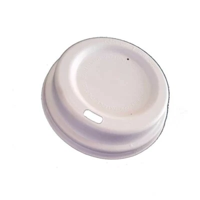 Sugarcane Bagasse White Lids for 8oz Coffee Cup 1000 pcs