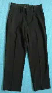 Van Heusen Boy Dress Pants Sz 8 Reg Black Pin Striped Polyester Blend Modern Fit