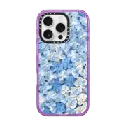 iPhone 16 Pro Impact Case MagSafe Compatible Blue Hydrangea Iphone Case By Ann Upton