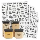 375 Clear Pantry Labels for Containers - Preprinted Black Script Kitchen Stic...