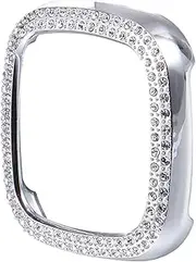 Watch Shell Protective Case for Electroplated Full Cover with Dual Row Rhinestones Lightweight Design Easy Installation Against Dirt