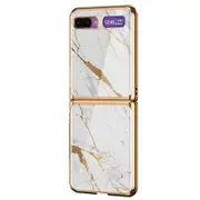 Z Flip Funda Case for Samsung Galaxy Z Flip Marble Carbon Fiber Plating Tempered Glass Coque Phone Case Cover Z Flip