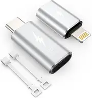 TechMatte [1+1 Pack] Lightning to USB C & USB C to Lightning Charging Adapter, 27W PD Fast Charging Compatible with iPhone 15 Series/iPad/AirPods/Samsung/Google, Not Support Headphones/Audio/OTG