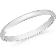 High Polished Plain Dome Wedding Band for Her
