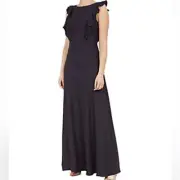 NWT Ted Baker London navy Ardenia waterfall ruffle maxi dress size 3 (8-10)