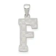 Sterling Silver Rhodium-Plated Letter F Initial Pendant