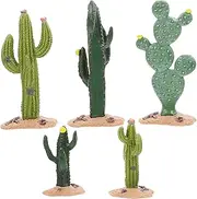 Levemolo 5pcs Miniature Cactus Model for Sand Table Decoration Artificial Cactus Plants for DIY Micro Landscape Realistic Simulation Ornament for Scene Layout and Garden Decor