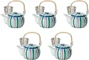 Set of 5, 3 Colors Tokusa U Pot No. 8 Earthen Bottle [6.3 x 4.7 inches (16 x 12 cm), 1350cc | Arita Yaki Pot, Setomonohonpo