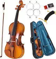 Violin 4/4 Full Size, Acoustic Fiddle for Beginners Adults Solid Maple Kit Prof