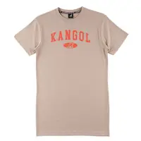 在飛比找Yahoo奇摩購物中心優惠-KANGOL 洋裝 卡其 橘LOGO 長版 連身裙 短袖 長