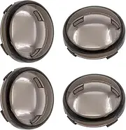 Vuzmode 4Kit 1157 LED Turn Signal Light with Smoked Len Covers, 2 Bullet Front Amber Turn Light SMD Bulbs, Motorcycle White Red Brake Light Running Light Motorbike Signal Lamp Shell(BLACK Covers)
