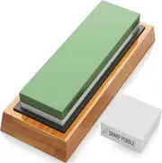 Premium 3000/8000 Grit Sharpening Stone Set for Kitchen Knives with Bamboo Base