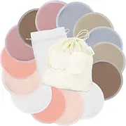 wegreeco Nursing Breast Pads (14 Pack) + Laundry Bag & Travel Storage Bag, 4.7 inch Option - Washable & Reusable Breastfeeding Nursing Pads (Mild, Large)