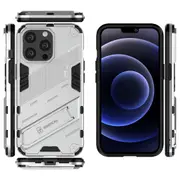 For iPhone12 Pro Max Shockproof Dual-Layer Stand Cover - White