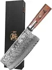 MITSUMOTO SAKARI 18 Cm Japanese Cleaver Knife, Damascus S301 Powder Steel Meat C