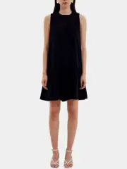 Cooper St A-Line Shift Dress with Ruffle Hem, Black, XL