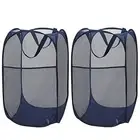 Popup Mesh Laundry Basket, Collapsible and Portable Clothes Washing 2*Blue