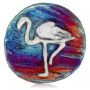 (2) Flamingo Medallions "I Rise Above" Raku Pottery NEW