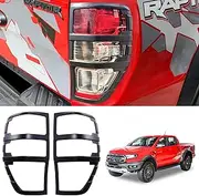 for Ford Ranger Raptor PX3 MKIII 2018-2022 Tail Light Trim Cover, Matte Black Rear Lamp Taillight Covers Protector Surround Trim, Exterior Accessories