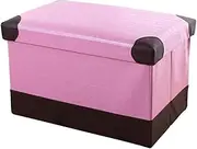 Footstool, Ottoman Footstool Foldable Foot Stool Ottoman Pouf, Rectangular Foot Rest Stool with Storage, Pu Leather Shoes Change Stool Small Footrest Coffee Table Padded Seat Home Decor (Pin