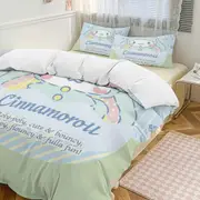 v336 Cinnamoroll 3-Piece Twin Bed Set - Includes 1 Single Comforter And 2 Pillowcases Bedding - Fade Resistant Microfiber - Cinnamoroll io336