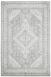 Lagos Grey Distressed Retro Machine Washable Carpet - Contemporary Rug, Indoor, Pattern, Low Pile, Clean Lines, Living Room Decor