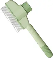 Dog Comb - Self-Cleaning Pet Detangling Brush - Dog and Cat Slicker Comb for Pets Shedding, Grooming Brush To Remove Knots, Ergonomic Handle