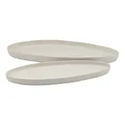 2pc Ecology Domus 32/26cm Stoneware Oval Serving Platter Set Tableware Ecru