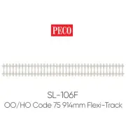 PECO SL-106F OO/HO Streamline C75 Bibloc 914mm Yard Length Flexi-Track