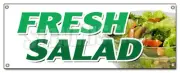 FRESH SALADS BANNER SIGN crisp greens tomato chicken egg caesar food