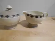 Mikasa Stone Craft TERRAZZO Pattern Cream & Sugar Bowl CF309 7683