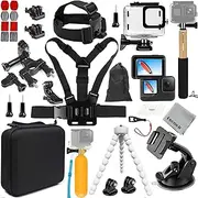 [Gurmoir] Accessory Kit with Waterproof Case for Gopro Hero 11/Hero 10/Hero 9 Black Action Camera Video Accessories Kit for Gopro 11/10/9 (PT10)