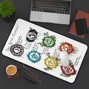 The 7 Chakras Custom Desk Mat Mouse Pad Large 12" by 22"